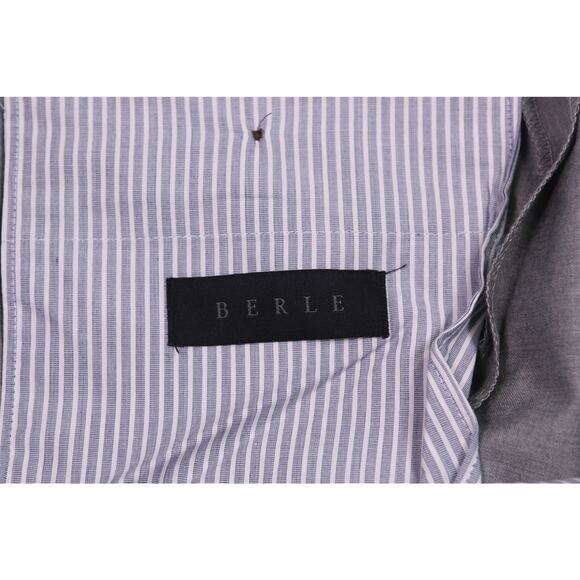 Berle Gray Wool Stretch Flat Front Dress Pants Trousers 34 x unhemmed New - Picture 9 of 9